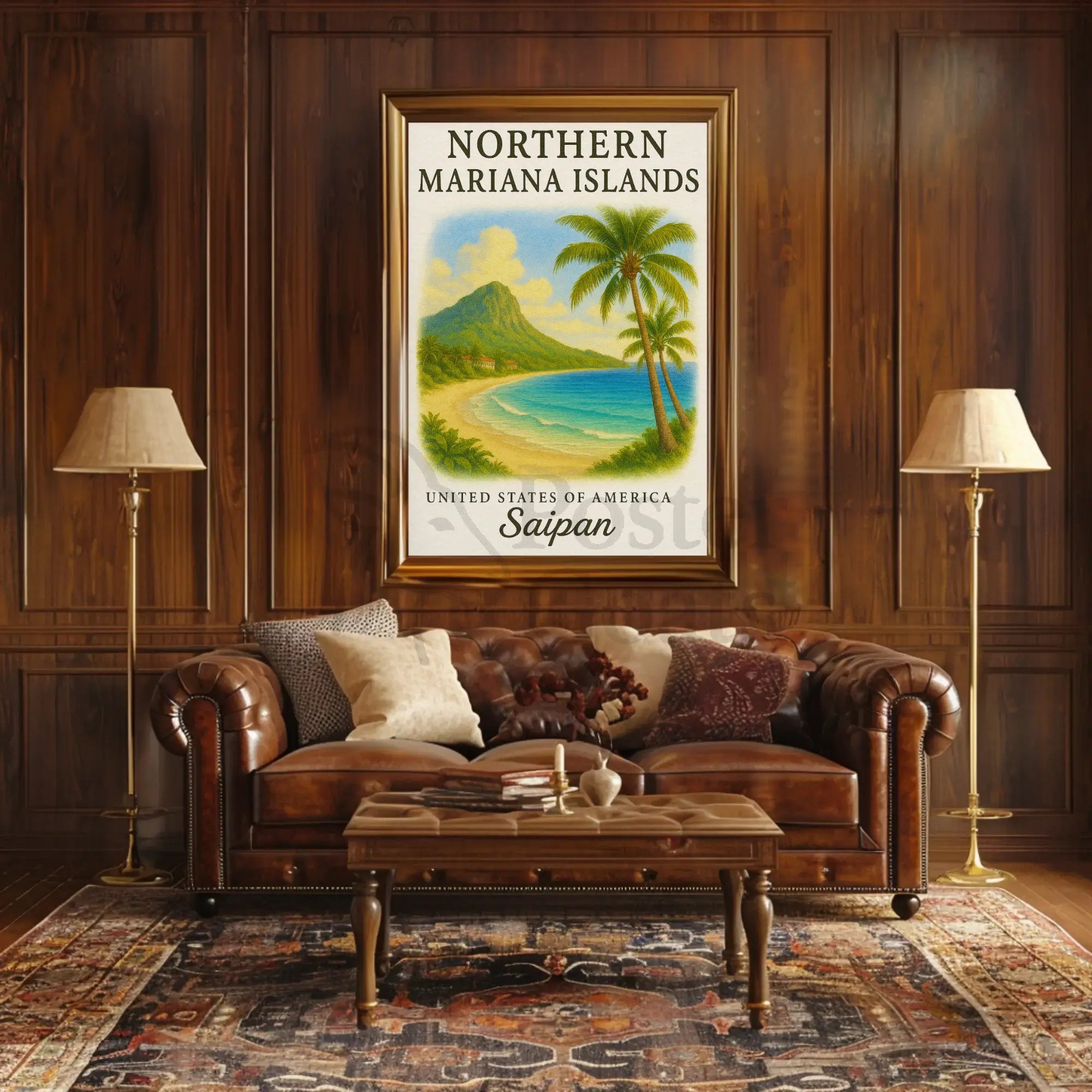 Saipan’s Nostalgic Tropical Beauty Travel Poster PosterGoat