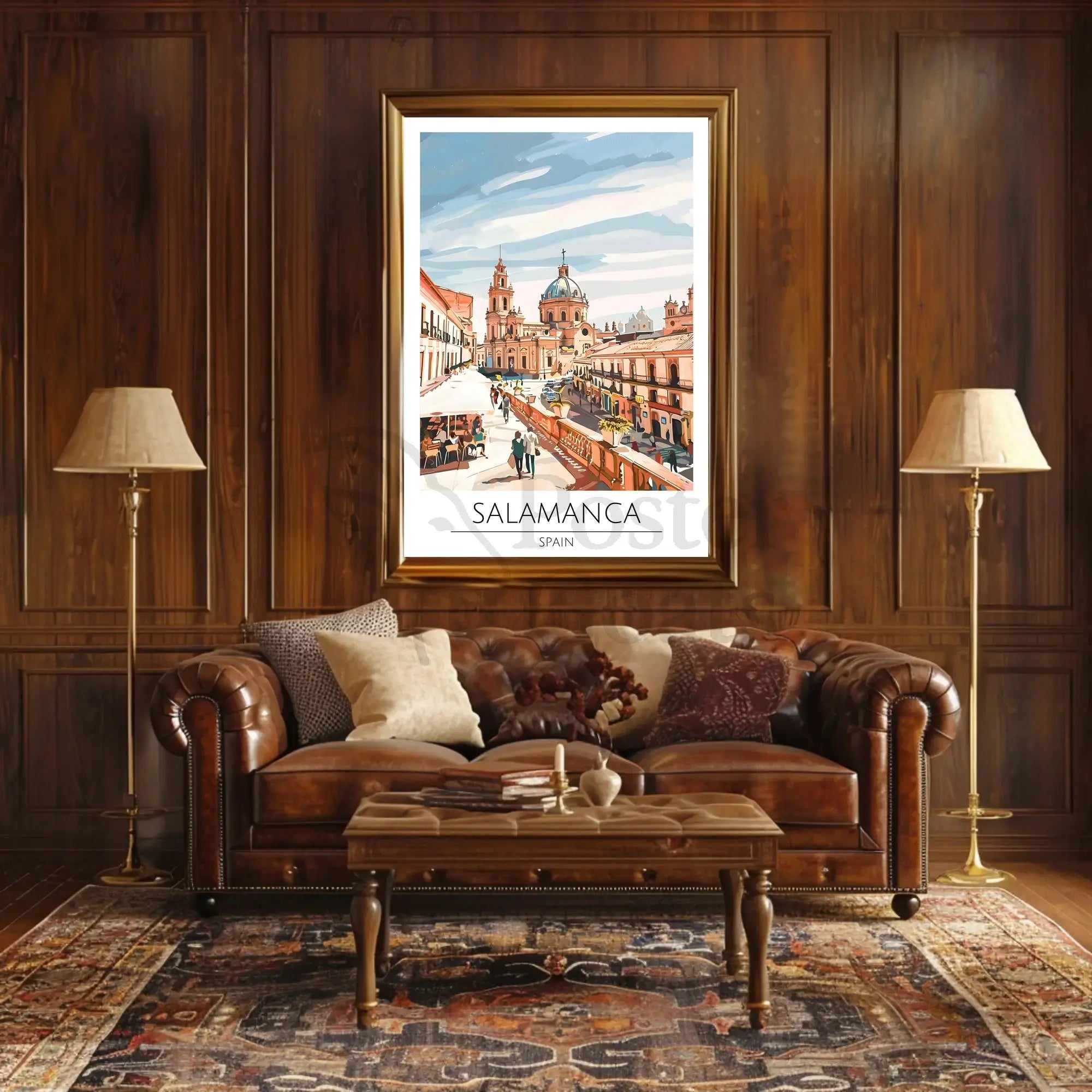 Salamanca Spain Stylized Artwork Travel Poster PosterGoat