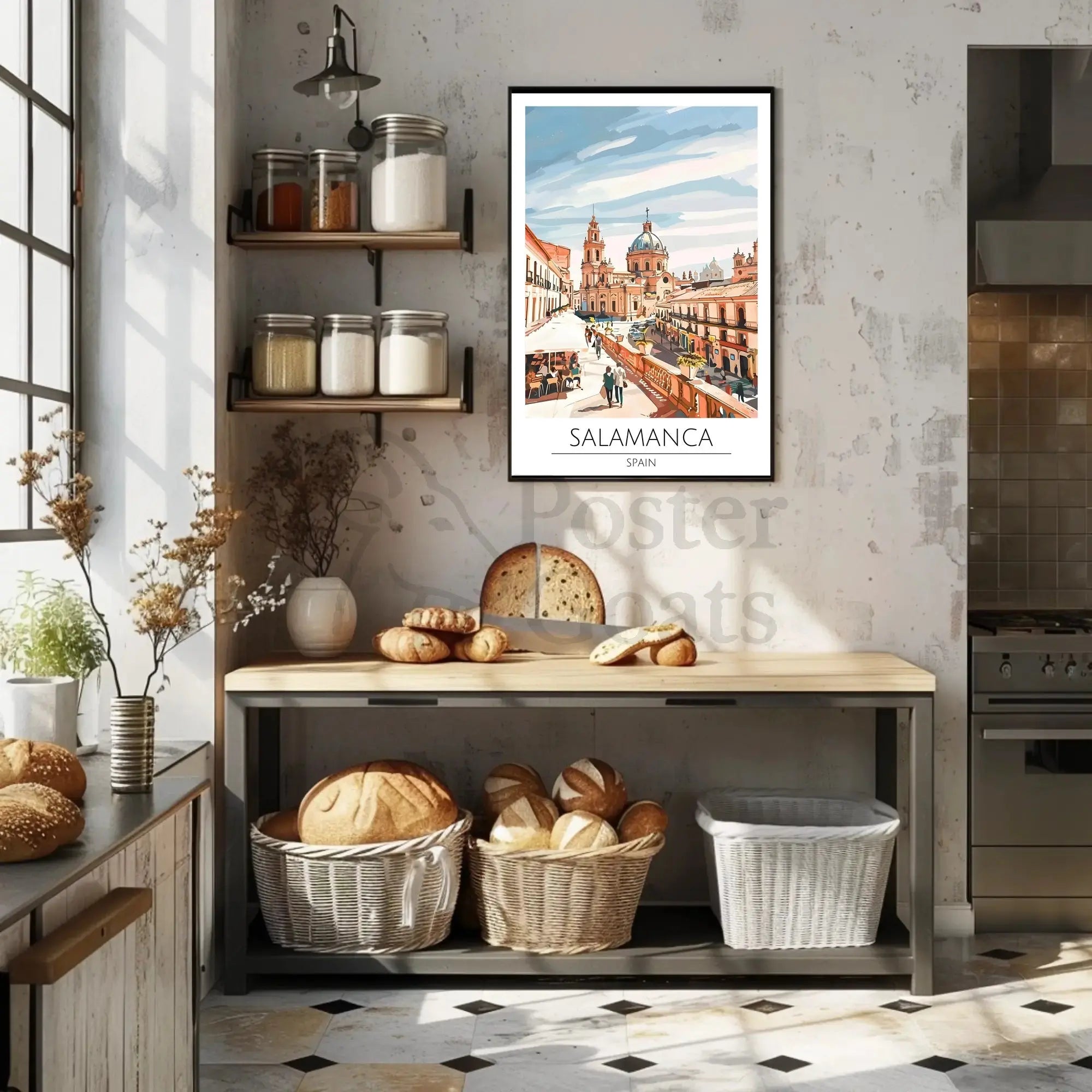 Salamanca Spain Stylized Artwork Travel Poster PosterGoat