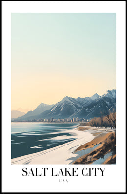 Salt Lake City Winter Travel Poster PosterGoat
