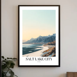 Salt Lake City Winter Travel Poster PosterGoat