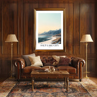 Salt Lake City Winter Travel Poster PosterGoat