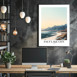 Salt Lake City Winter Travel Poster PosterGoat