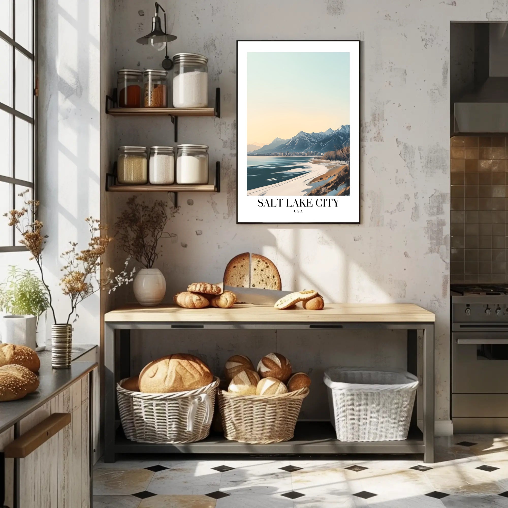 Salt Lake City Winter Travel Poster PosterGoat