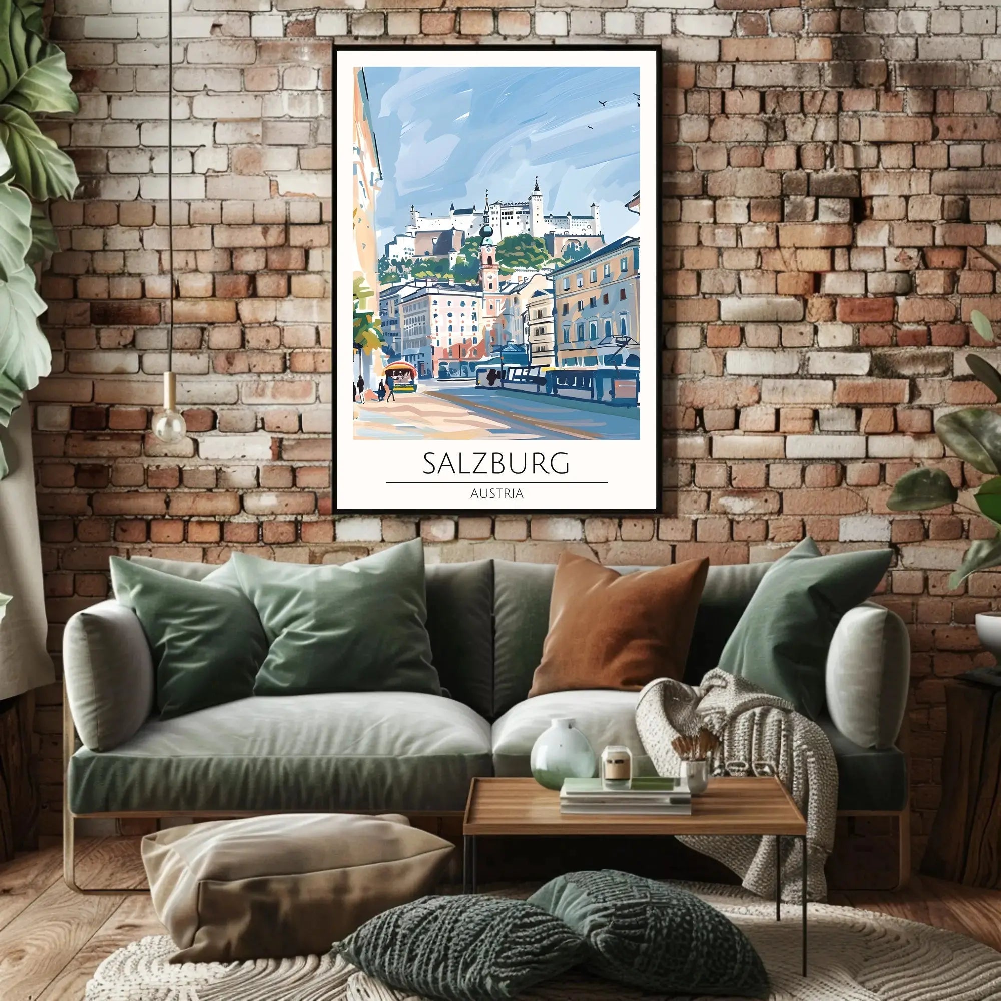 Salzburg Fortress Scenic Travel Art Poster PosterGoat