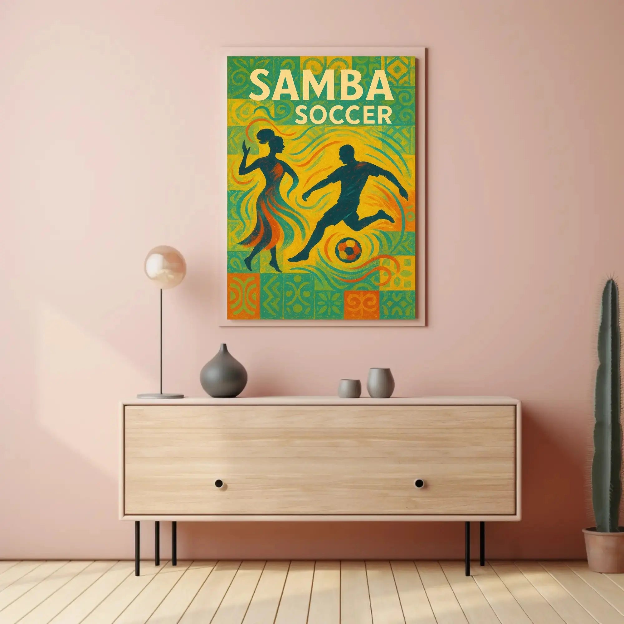 Samba and Soccer Brazilian Culture Celebration Sports Poster PosterGoat