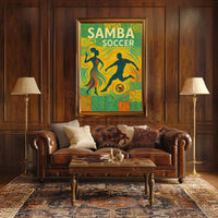 Samba and Soccer Brazilian Culture Celebration Sports Poster PosterGoat