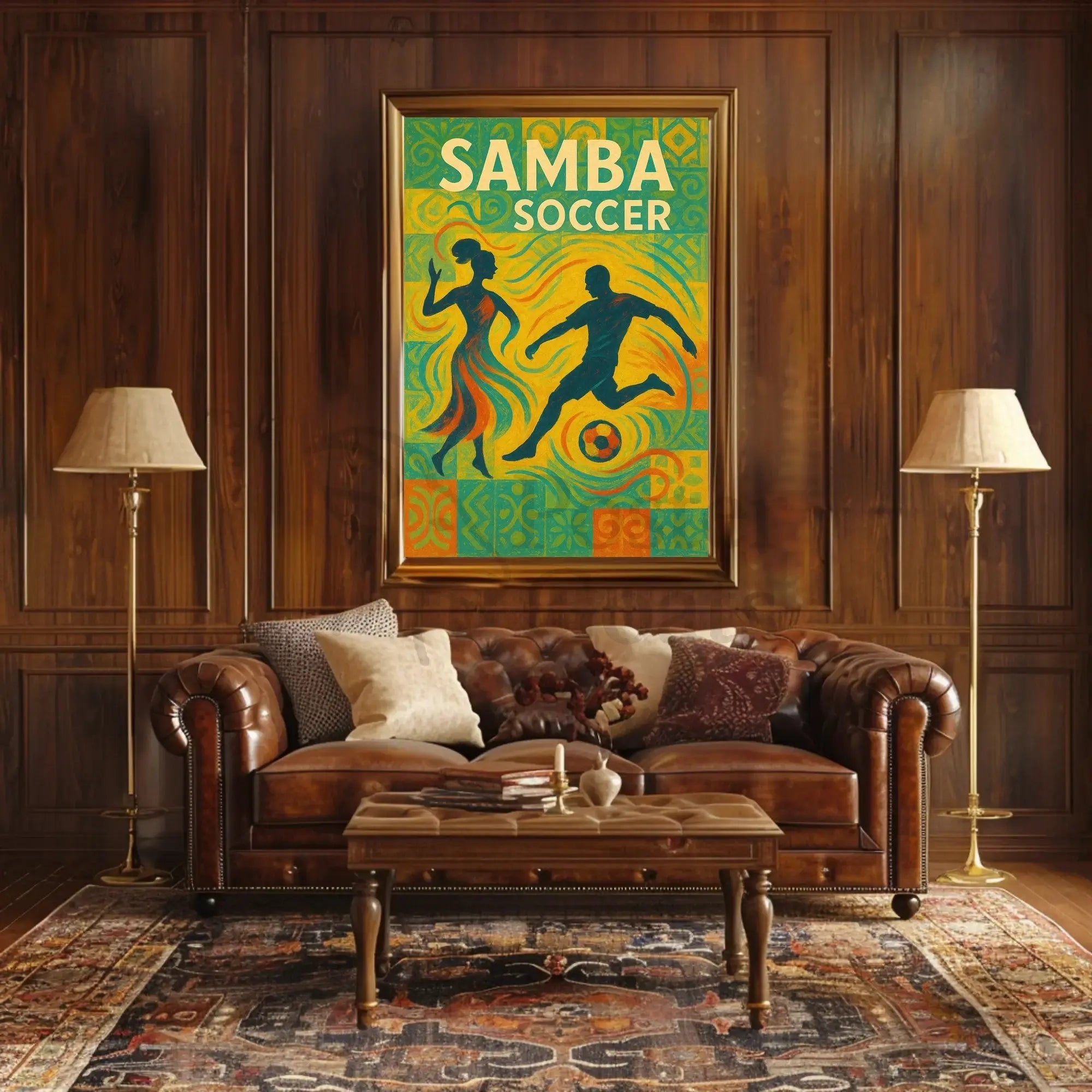Samba and Soccer Brazilian Culture Celebration Sports Poster PosterGoat