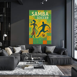 Samba and Soccer Brazilian Culture Celebration Sports Poster PosterGoat