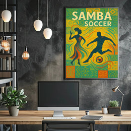 Samba and Soccer Brazilian Culture Celebration Sports Poster PosterGoat