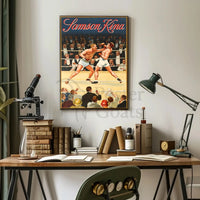 Samson Kina Boxing Match Vintage Sports Poster PosterGoat