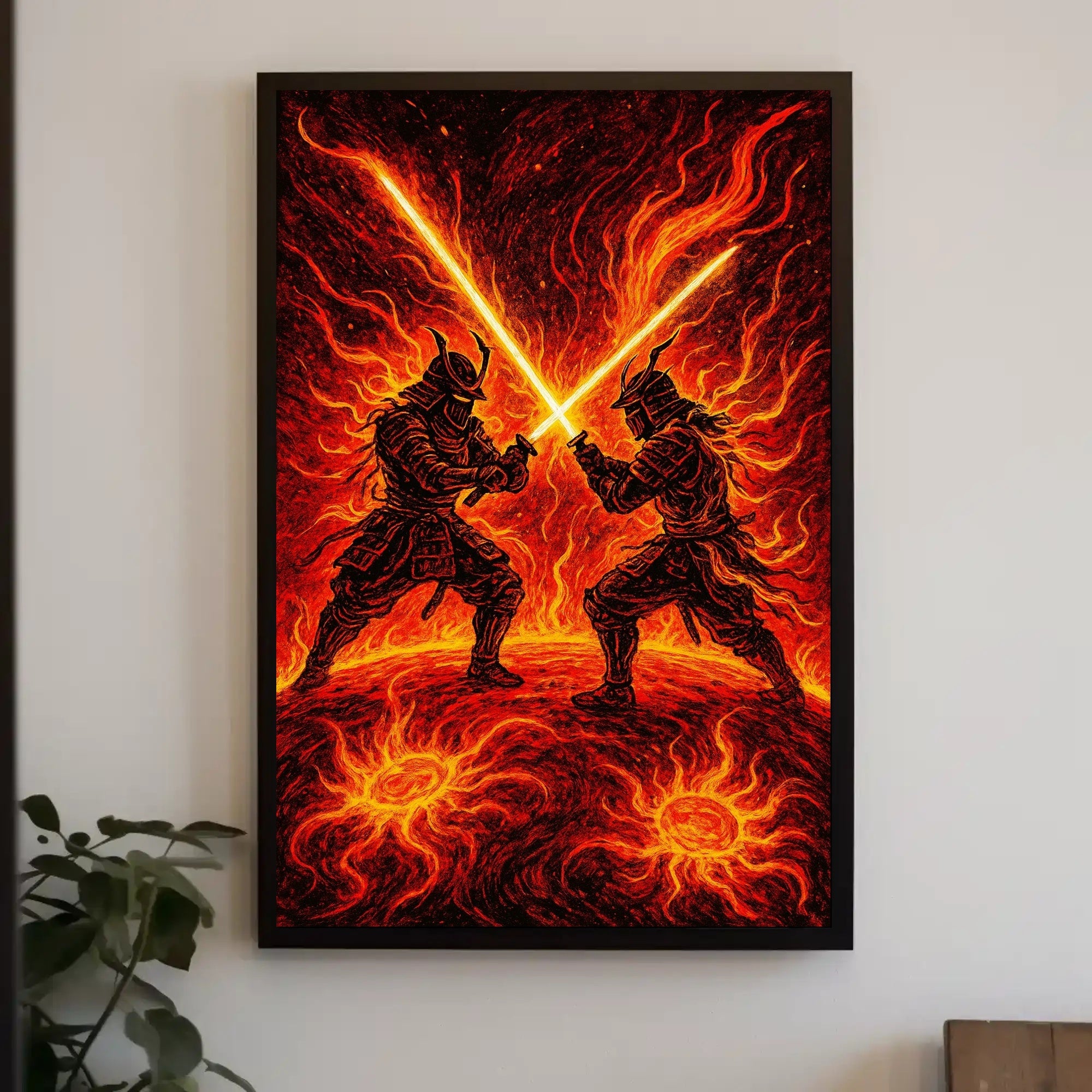 Samurai Duel Sci-Fi Futuristic Sci-Fi Poster PosterGoat