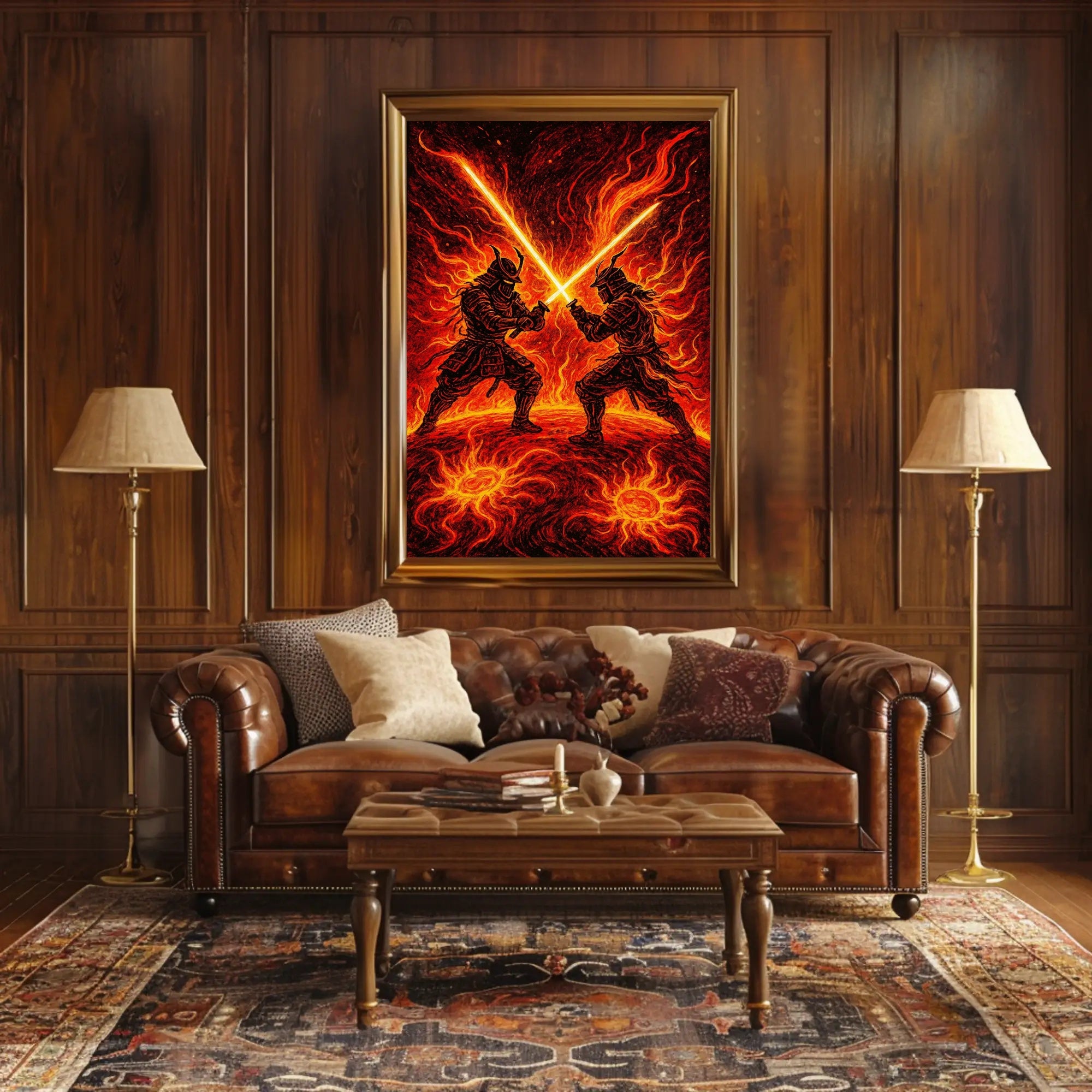 Samurai Duel Sci-Fi Futuristic Sci-Fi Poster PosterGoat