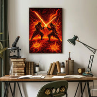 Samurai Duel Sci-Fi Futuristic Sci-Fi Poster PosterGoat