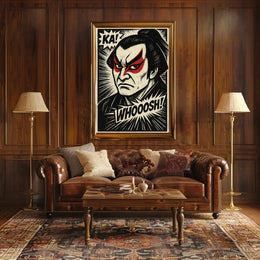 Samurai Kabuki Intensity Comic Art Cultural Heritage Poster PosterGoat