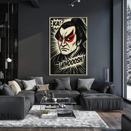 Samurai Kabuki Intensity Comic Art Cultural Heritage Poster PosterGoat