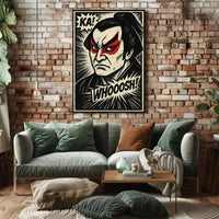 Samurai Kabuki Intensity Comic Art Cultural Heritage Poster PosterGoat