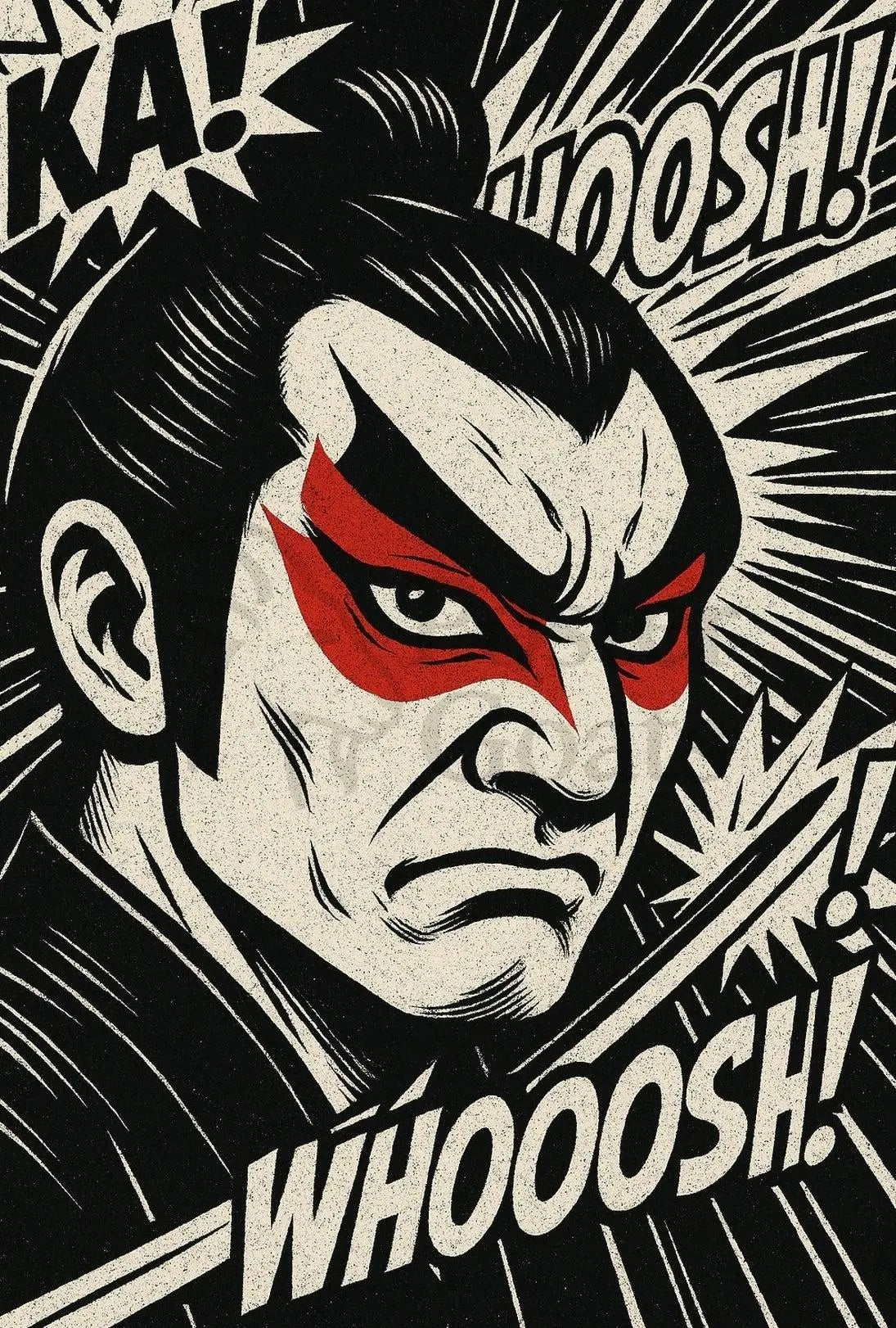Samurai Spirit Comic Art Print Cultural or Heritage Poster PosterGoat