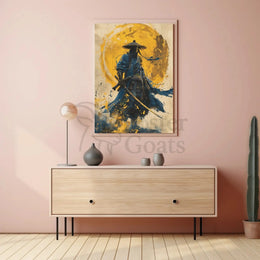 Samurai in Motion Abstract Cultural Heritage Poster PosterGoat
