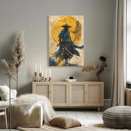 Samurai in Motion Abstract Cultural Heritage Poster PosterGoat