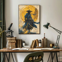 Samurai in Motion Abstract Cultural Heritage Poster PosterGoat