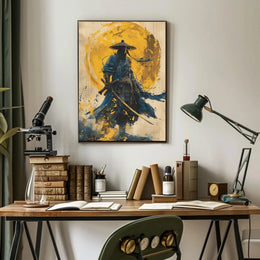 Samurai in Motion Abstract Cultural Heritage Poster PosterGoat