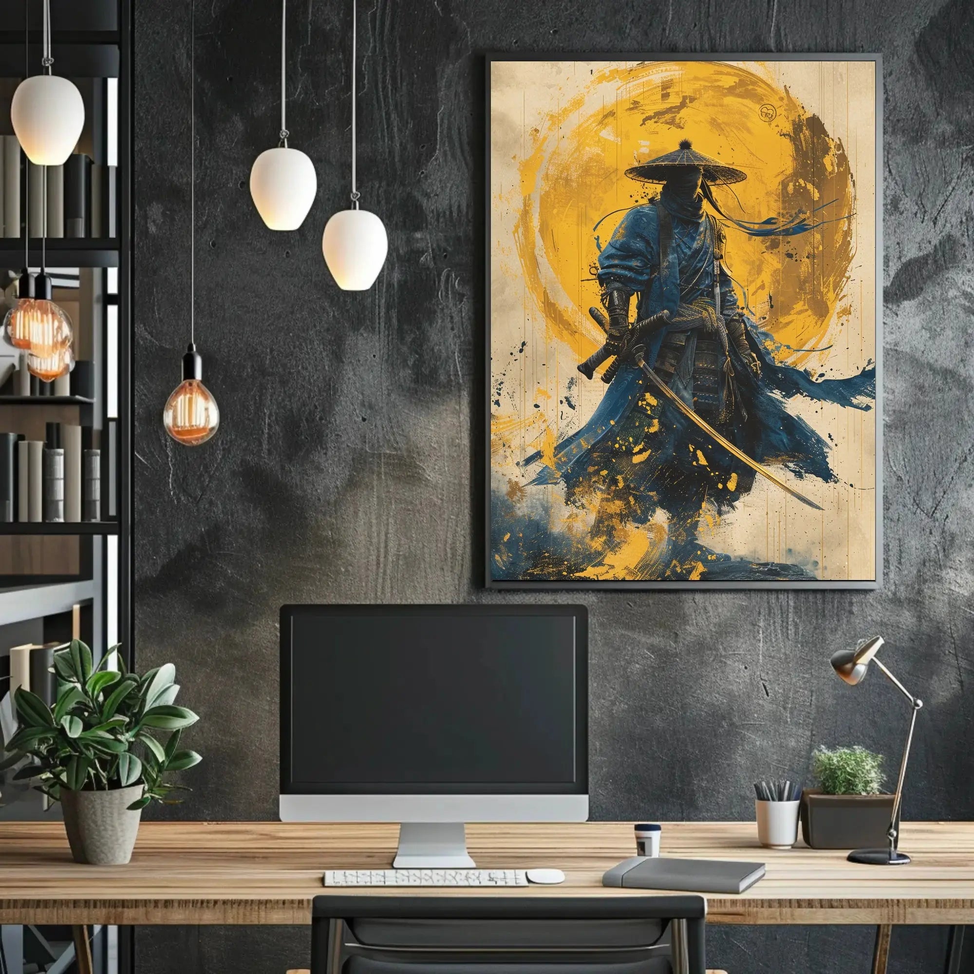 Samurai in Motion Abstract Cultural Heritage Poster PosterGoat