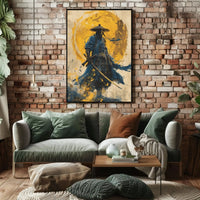 Samurai in Motion Abstract Cultural Heritage Poster PosterGoat