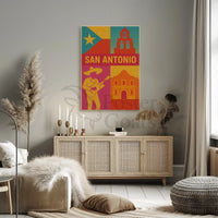 San Antonio Cultural Pop Art Travel Poster PosterGoat