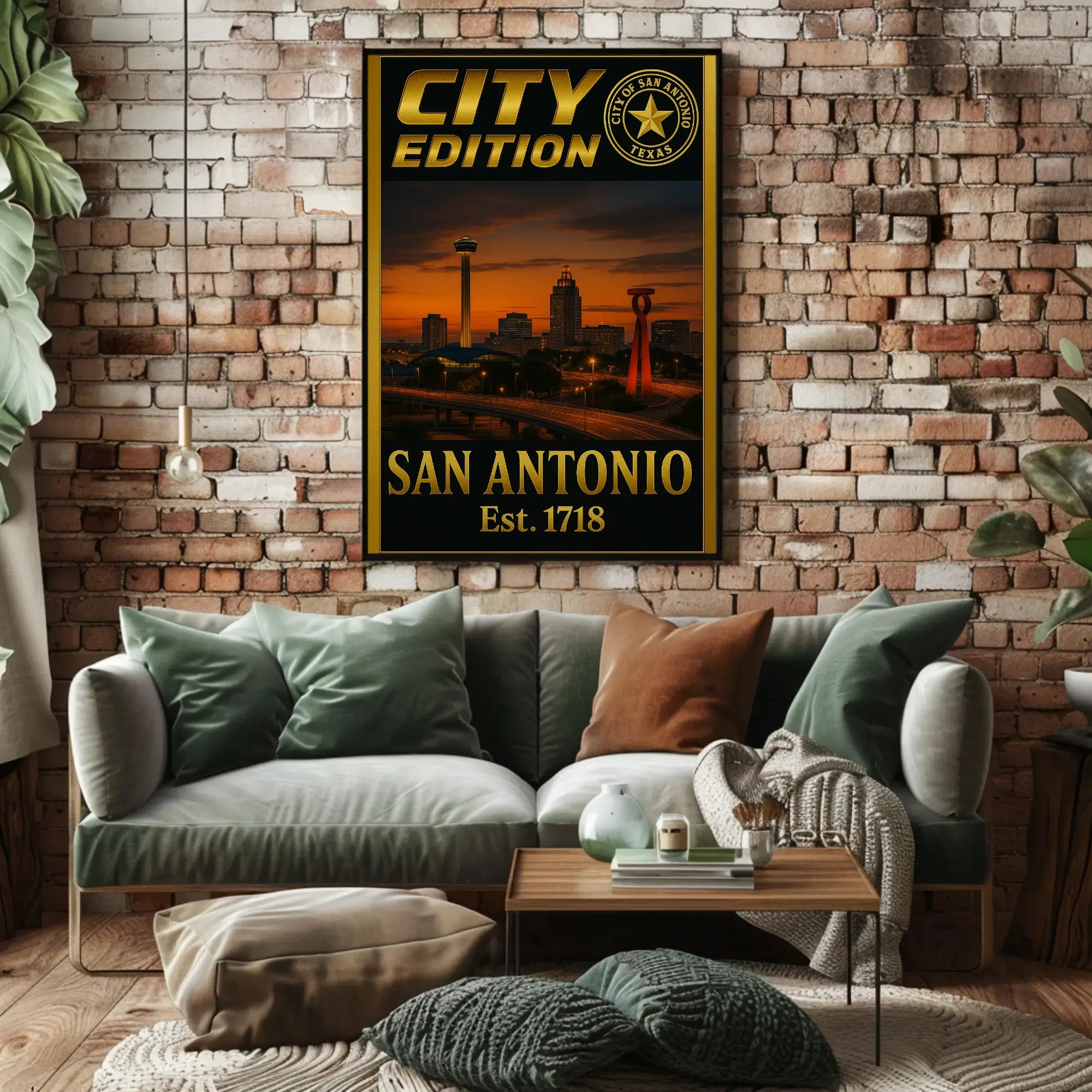 San Antonio Skyline Retro Modern Travel Poster PosterGoat