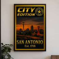 San Antonio Skyline Retro Modern Travel Poster PosterGoat