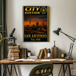 San Antonio Skyline Retro Modern Travel Poster PosterGoat