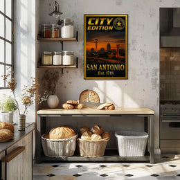 San Antonio Skyline Retro Modern Travel Poster PosterGoat
