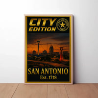 San Antonio Skyline Retro Modern Travel Poster PosterGoat