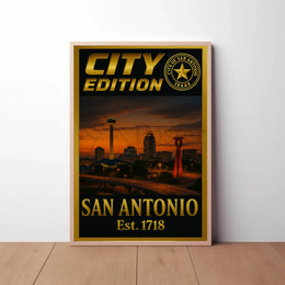 San Antonio Skyline Retro Modern Travel Poster PosterGoat