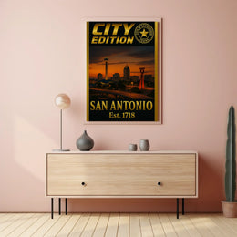San Antonio Skyline Retro Modern Travel Poster PosterGoat