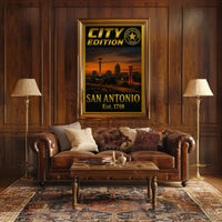 San Antonio Skyline Retro Modern Travel Poster PosterGoat