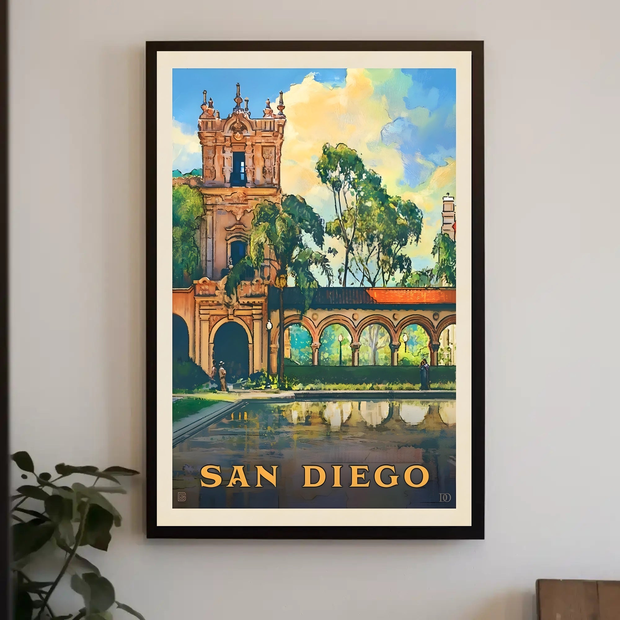 San Diego Architectural Reflection Travel Poster PosterGoat