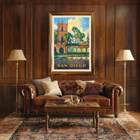 San Diego Architectural Reflection Travel Poster PosterGoat