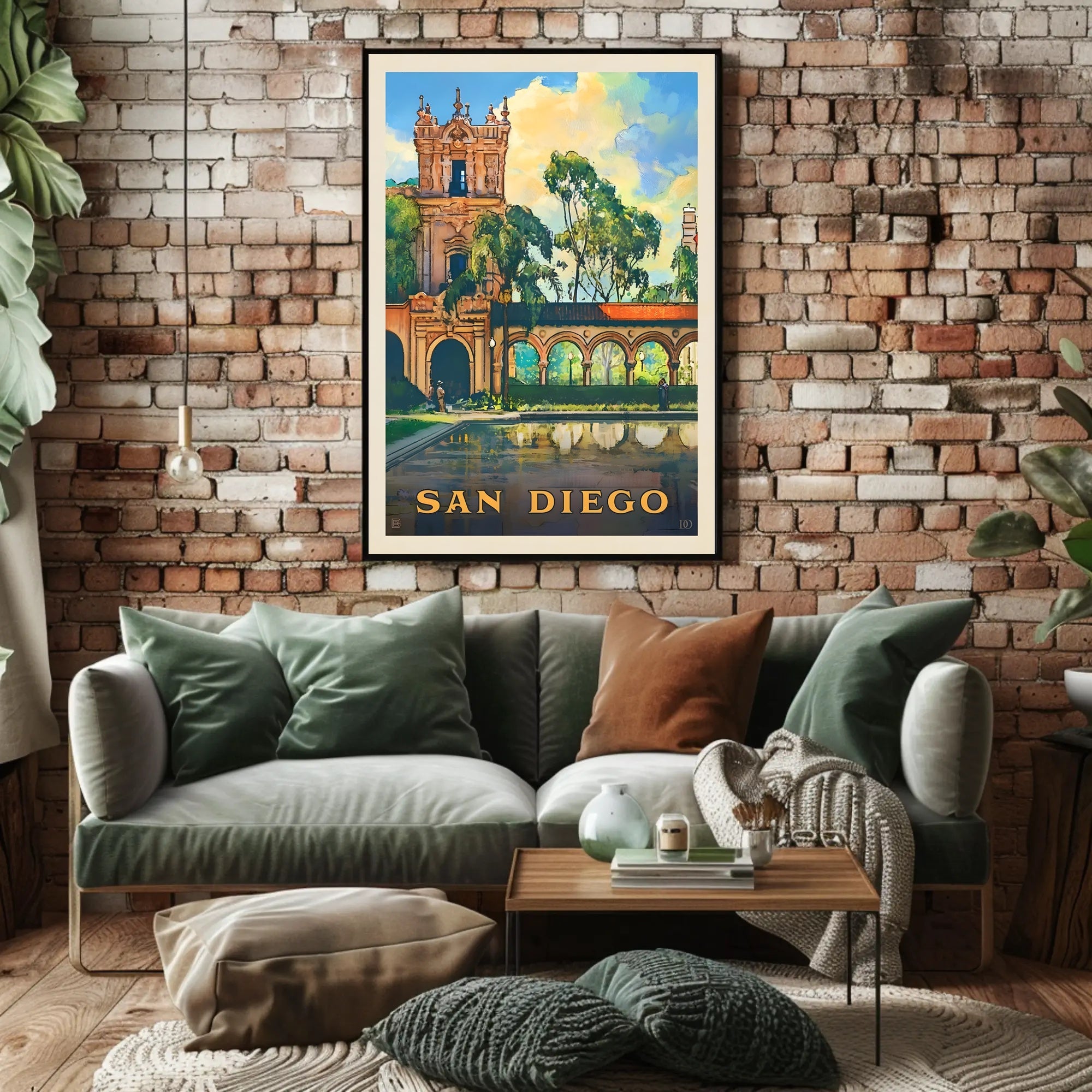San Diego Architectural Reflection Travel Poster PosterGoat