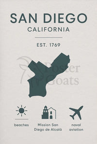 San Diego California Minimalist Travel Poster PosterGoat