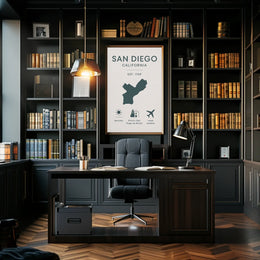San Diego California Minimalist Travel Poster PosterGoat