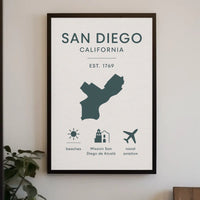 San Diego California Minimalist Travel Poster PosterGoat