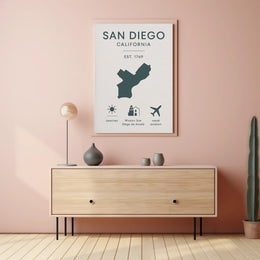 San Diego California Minimalist Travel Poster PosterGoat