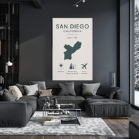 San Diego California Minimalist Travel Poster PosterGoat
