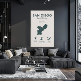 San Diego California Minimalist Travel Poster PosterGoat