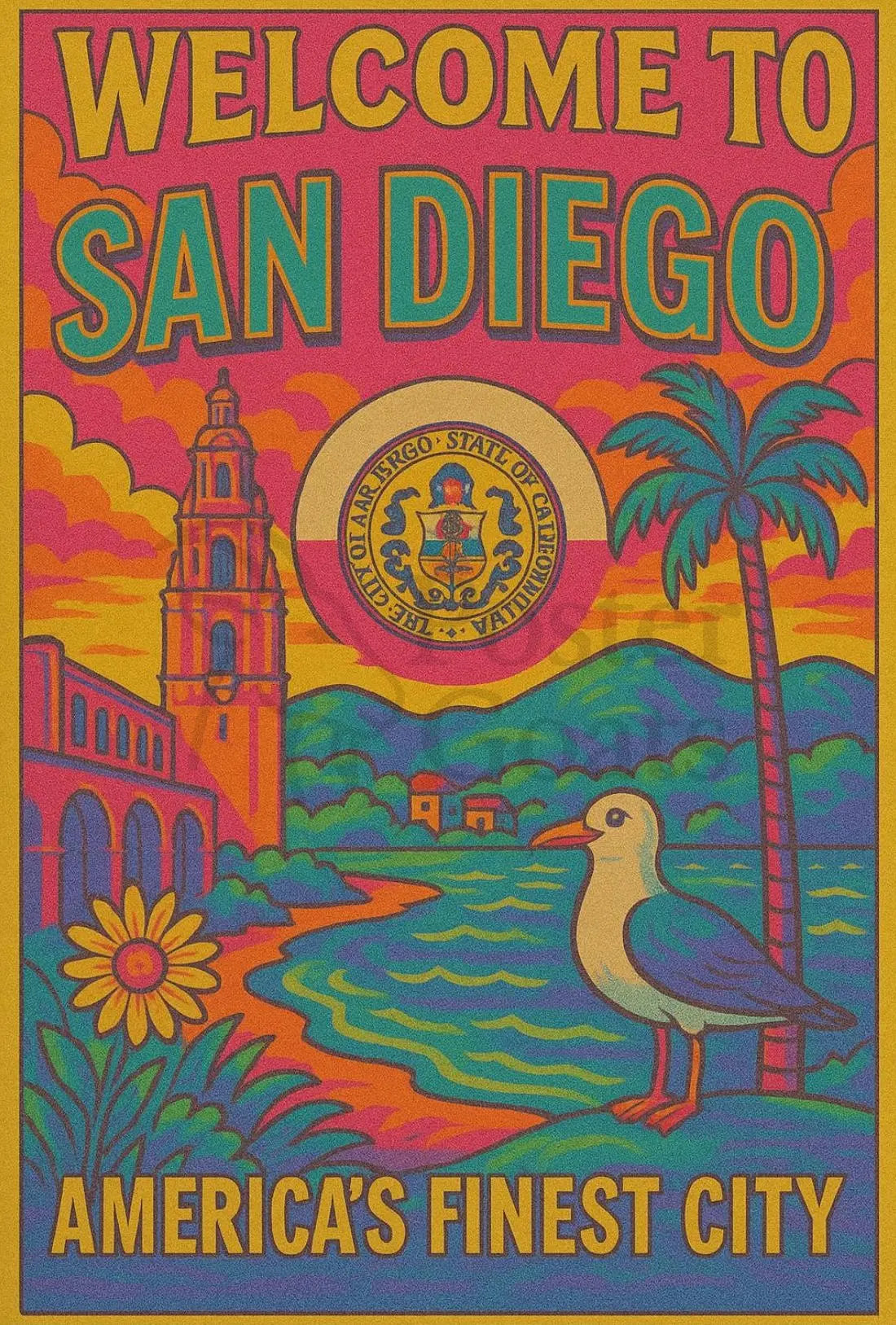 San Diego Coastal Charm Travel Poster PosterGoat