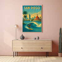 San Diego Where the Sea Meets the Sun Poster PosterGoat