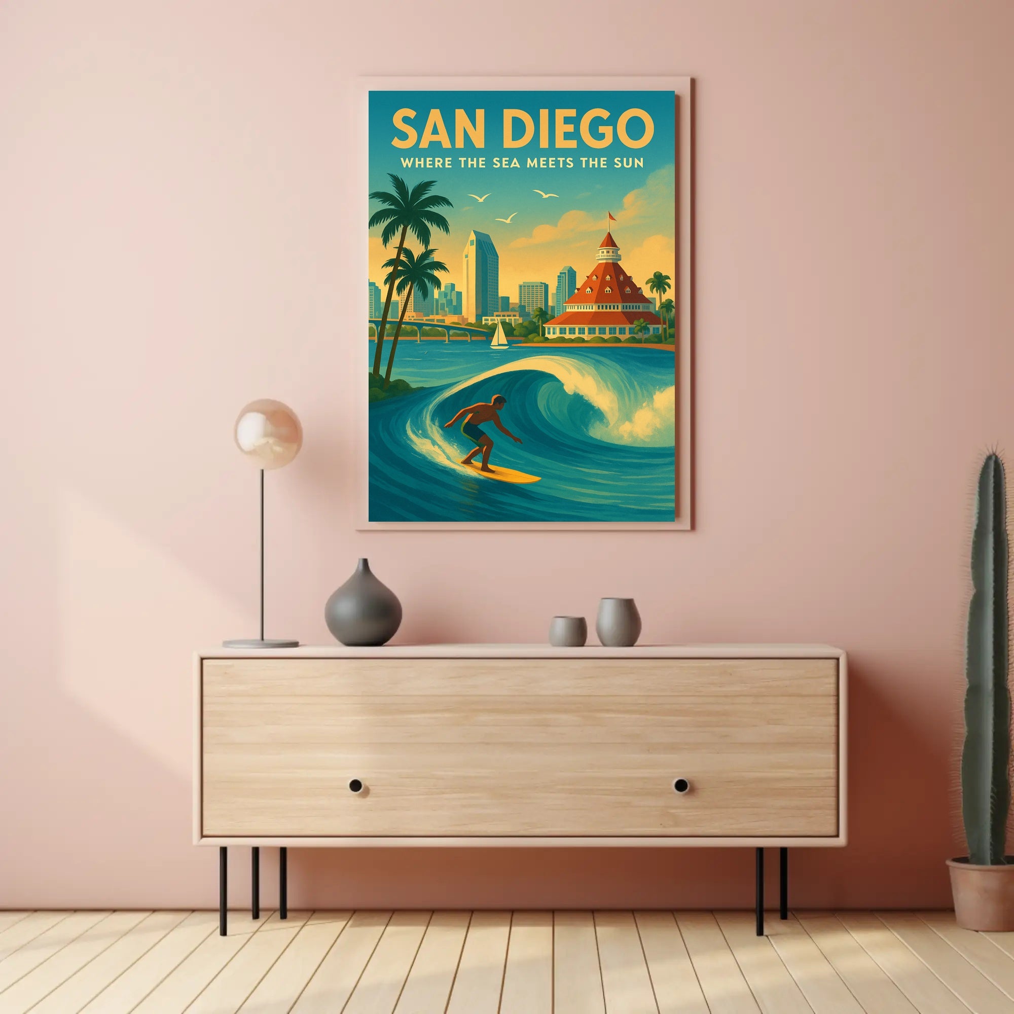 San Diego Where the Sea Meets the Sun Poster PosterGoat