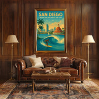 San Diego Where the Sea Meets the Sun Poster PosterGoat